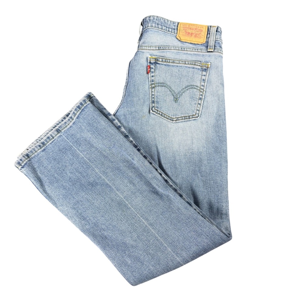Levis 518 Superlow Boot Cut Jeans Womens 9S Light Wash Denim Low Rise 31x28